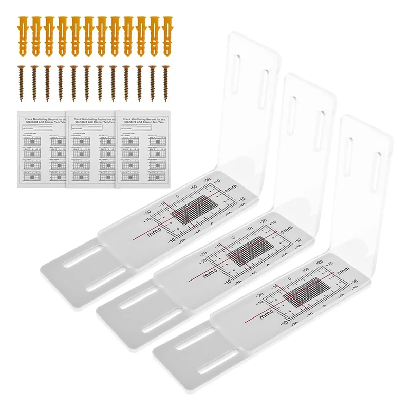 ABKP-3 Pcs 균열 모니터, 표준 및 코너용 균열 모니터링 기록 코너 균열 모니터