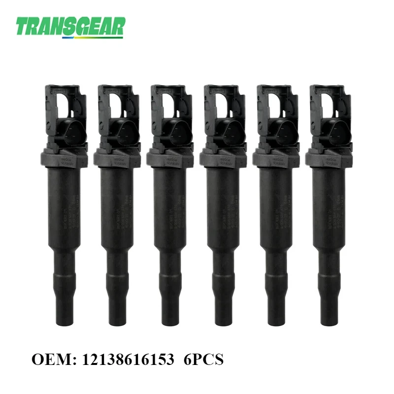 

12138616153 6PCS Ignition Coils For Bosch 0221504470 FIT BMW 325 530 535 X3 12138616153 12137594596 12137571643 C1795 C1826