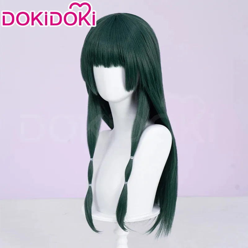 Maomao peruca anime a boticário diários dokidoki feminino 60cm verde enegrecido cabelo longo mao mao sapo peruca cosplay boné grátis