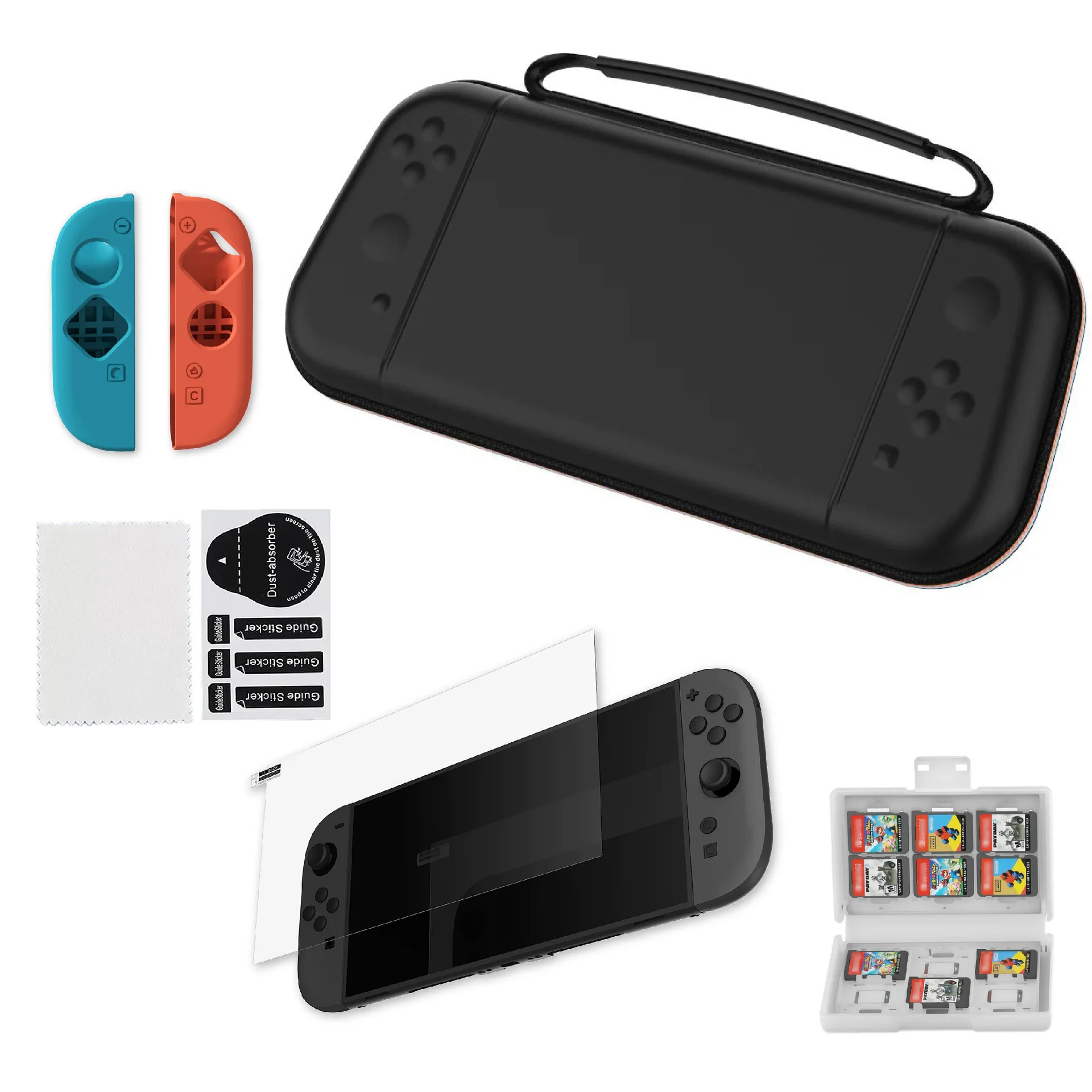 

Brand New For Switch 2 Storage Travel Bag with Silicone Grips Cover And Tempered Glass Screen Protector Set for Switch 2