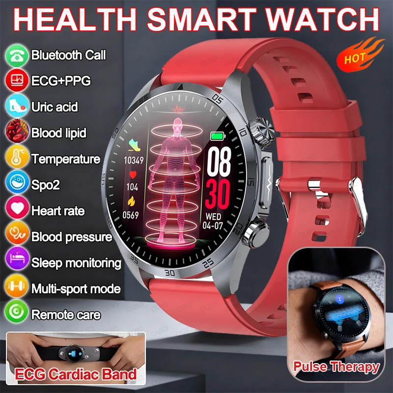 

New Micro Physical Examination Smart Watch ECG+PPG Laser Therapy Blood Fats Uric Acid Blood Pressure Bluetooth Call Smart Watch