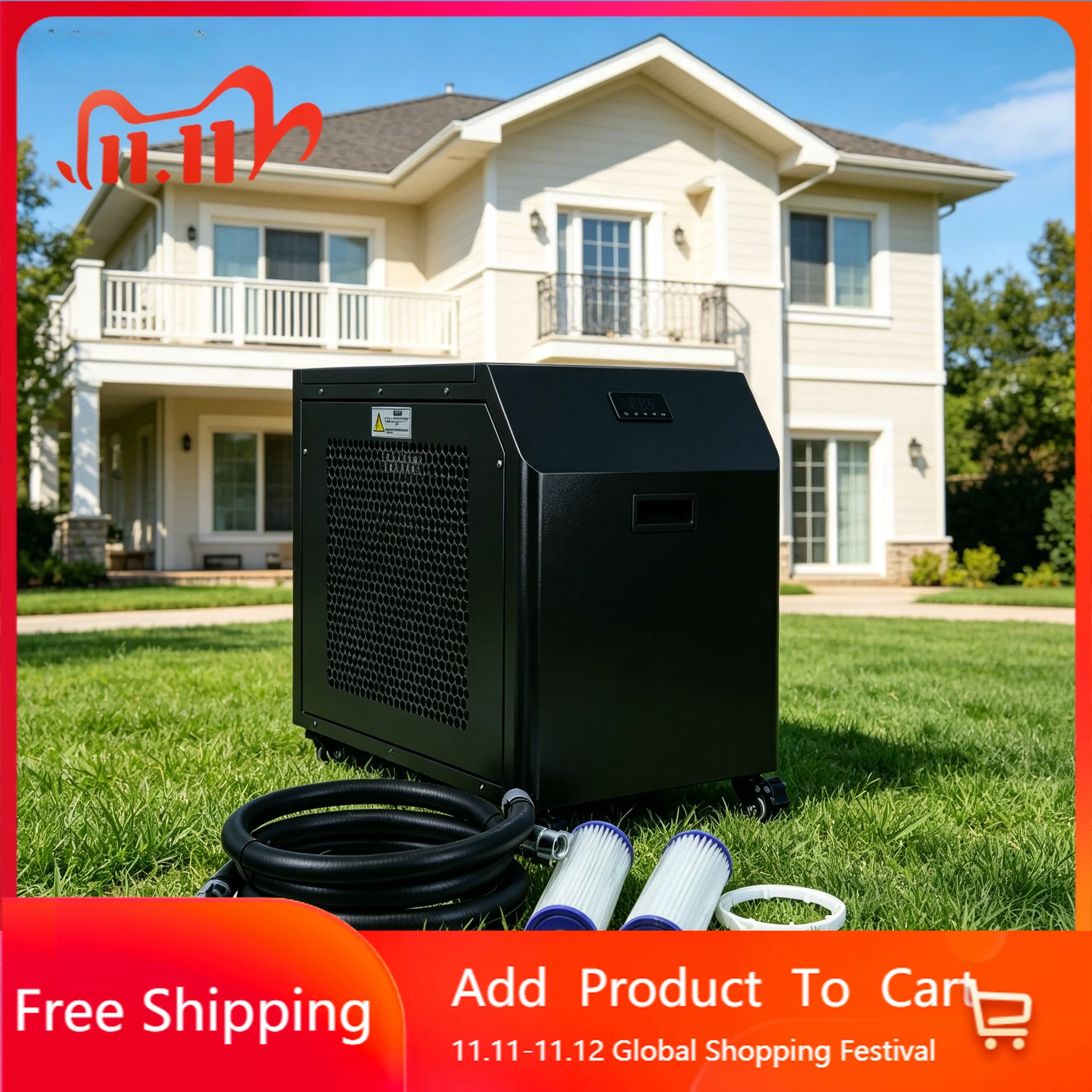Pro R410A Heat Pump Chiller Compressor Motor Ice Bath Auto Digital 0.5-3h.p