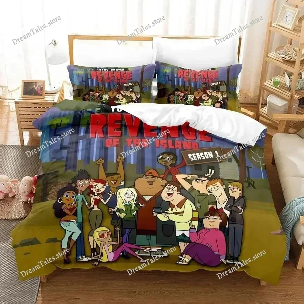 

Новый комплект постельного белья Total Drama: односпальный, двуспальный, королевский размер, для взрослых и детей, с аниме-принтом, 741