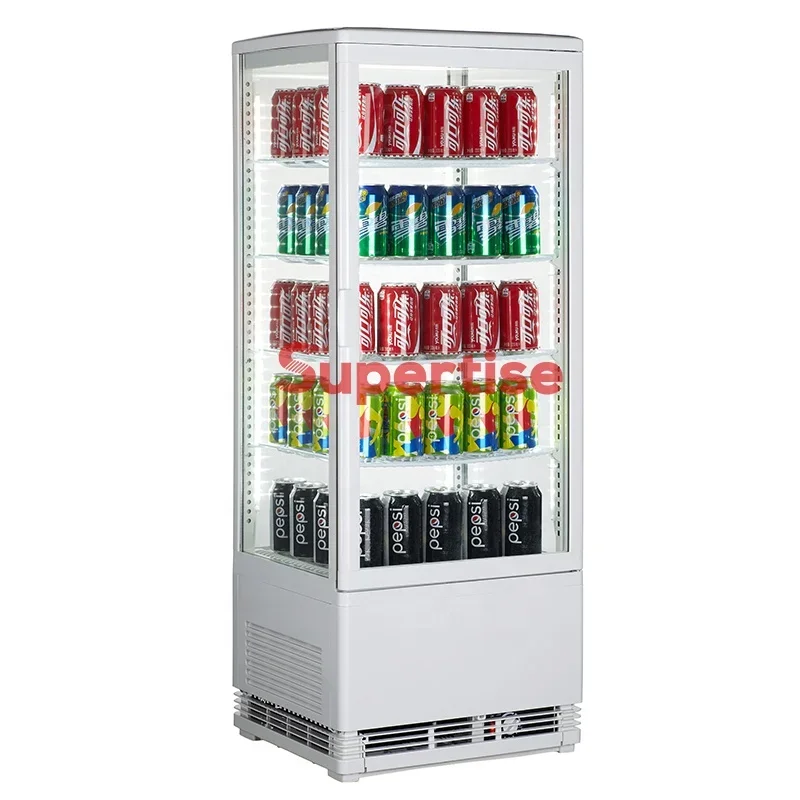 Supertise Counter Top Four Sided Glass Cooler, Glass Cabinet Show Case Backery Display Fridge /cold Beverage Chiller