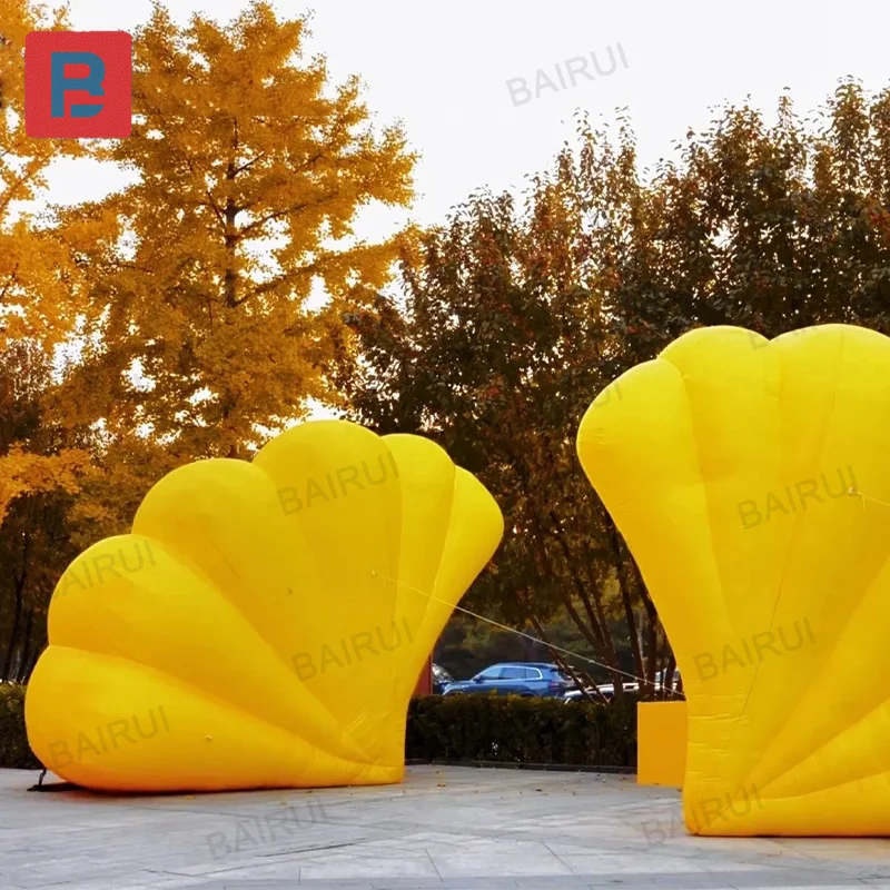 Folha de ginkgo inflável de pano oxford folhas amarelas gigantes para pintura de galeria de arte, decoração de parque