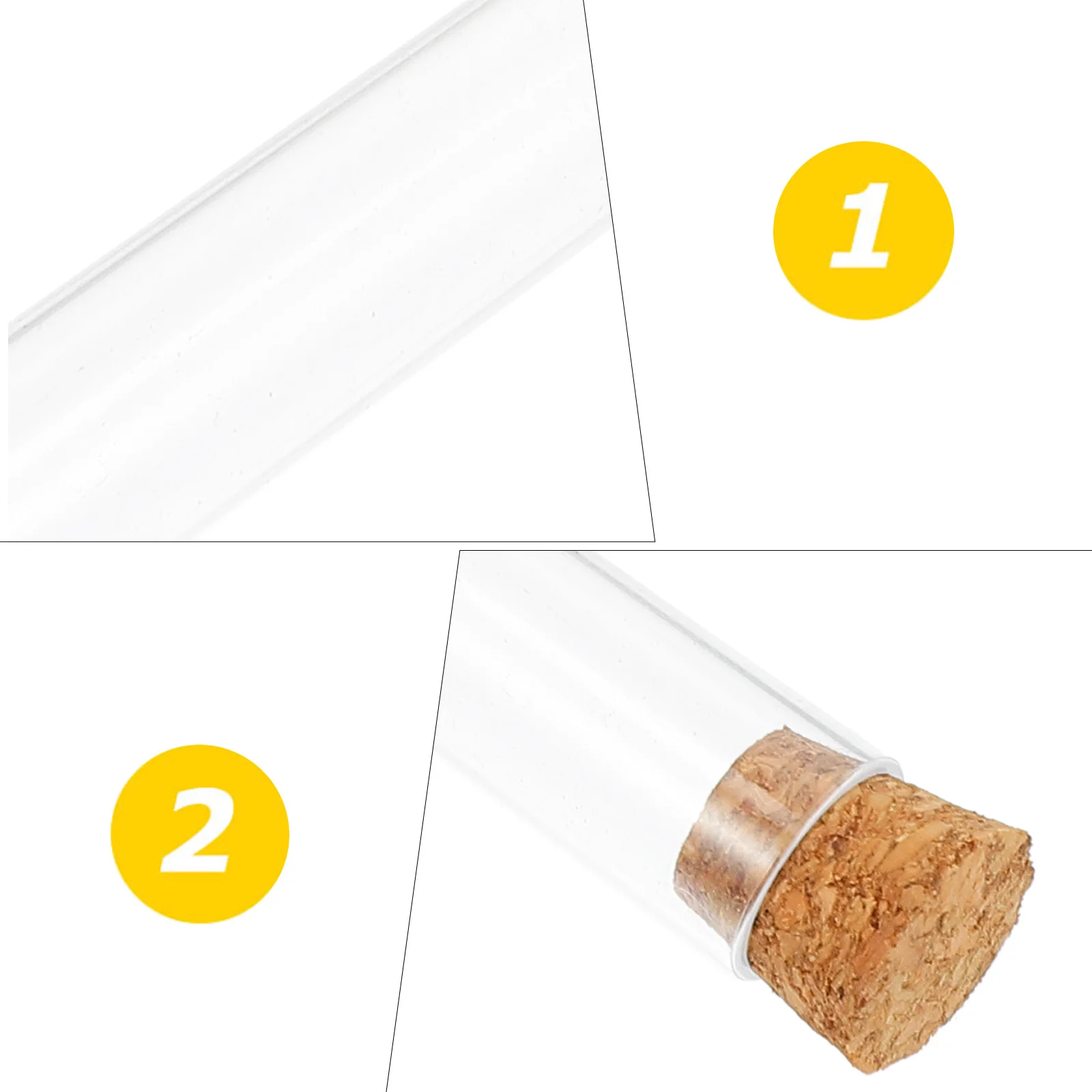 

30 Pcs Glass Tube Cork Test Tubes Plastic Sample Containers with Lids Scientific Experiment