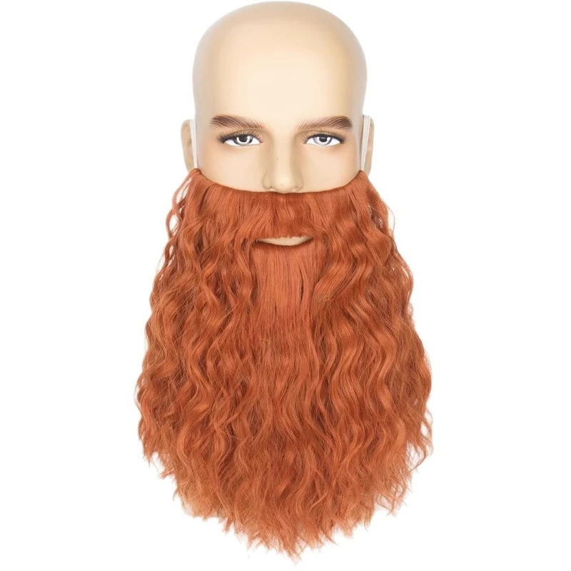 หนวดปลอมยาวสำหรับผู้ชาย ทนความร้อน ทำจากใยสังเคราะห์ สำหรับคอสเพลย์ฮาโลวีน ปาร์ตี้แฟนซี