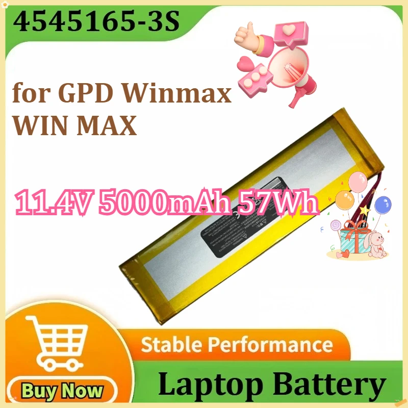 

Upgraded 4545165-3S G1619-0 Miniature Laptop Battery for GPD Winmax WIN MAX Notebook High Quality Battery 11.4V 5000mAh 57Wh