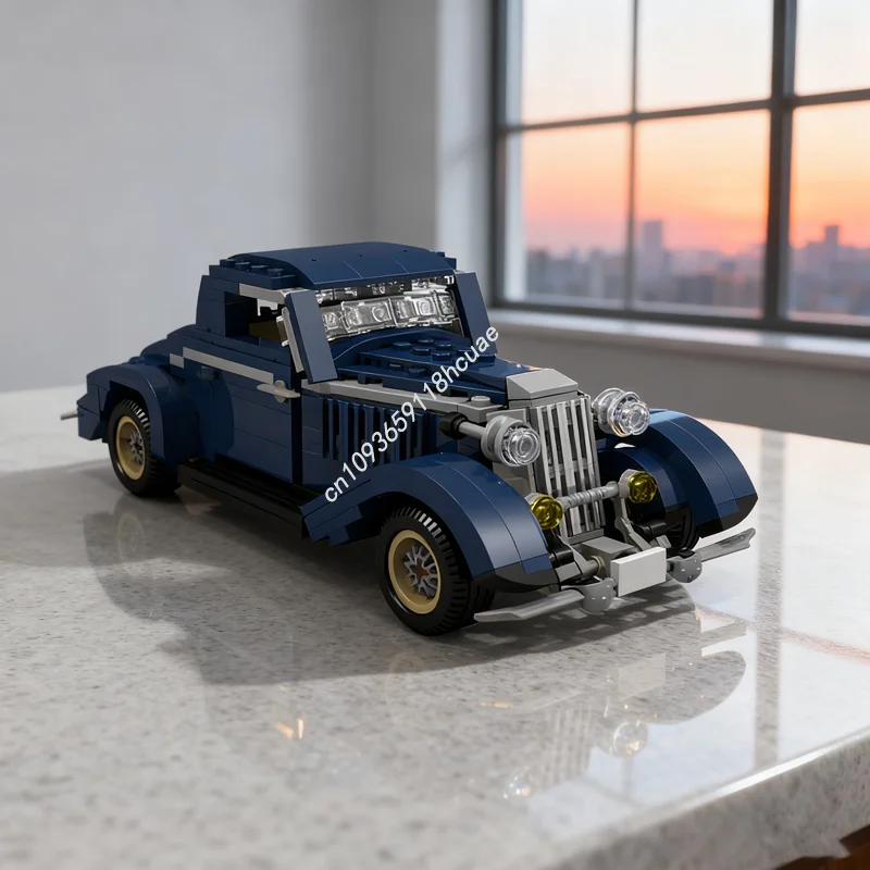 477pcs MOC Forded Model 3 Window Coupe Navy Teamed Building Blocks Christmas Gifts Assemble Creative Idea Brick Toys Birthday