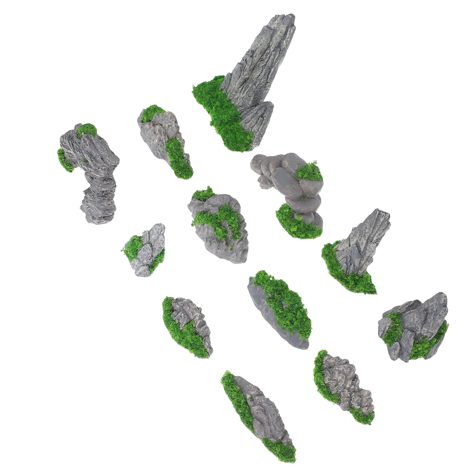 

12 Pcs Garden Miniatures Bonsai Decoration Figurines Landscape Resin Ornaments Creative