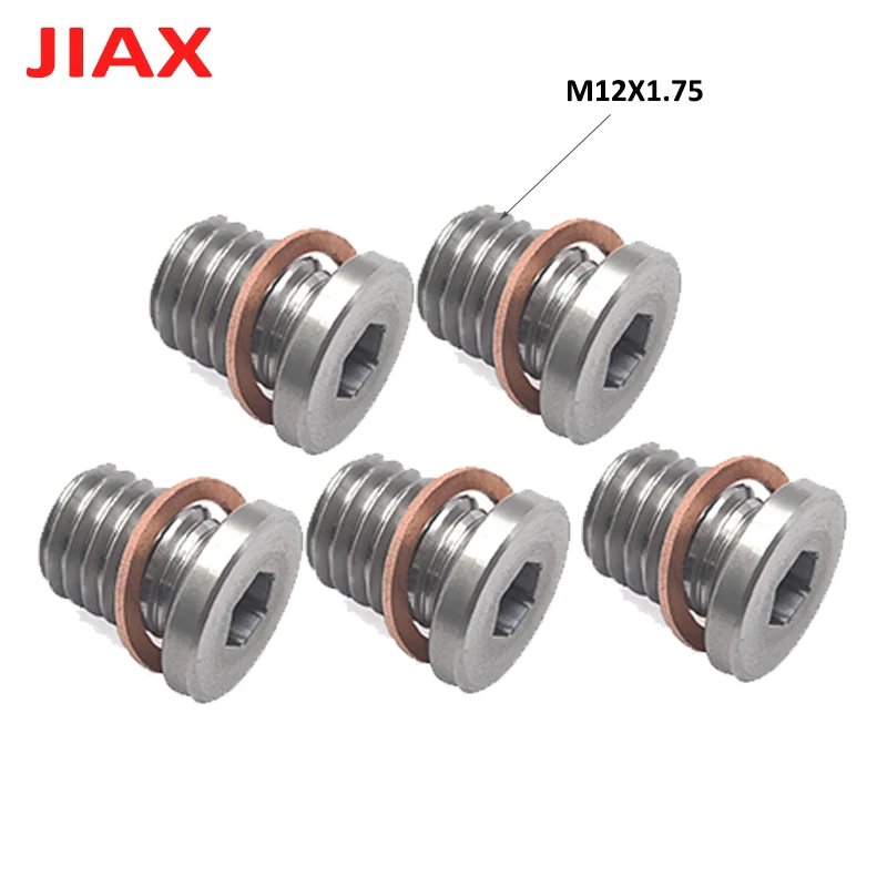 5PCS M12 Exhaust O2 Sensor Bung Blanking Plug Cap With Gasket Auto Accessories General Type of Oil Drain/Sealing Plug