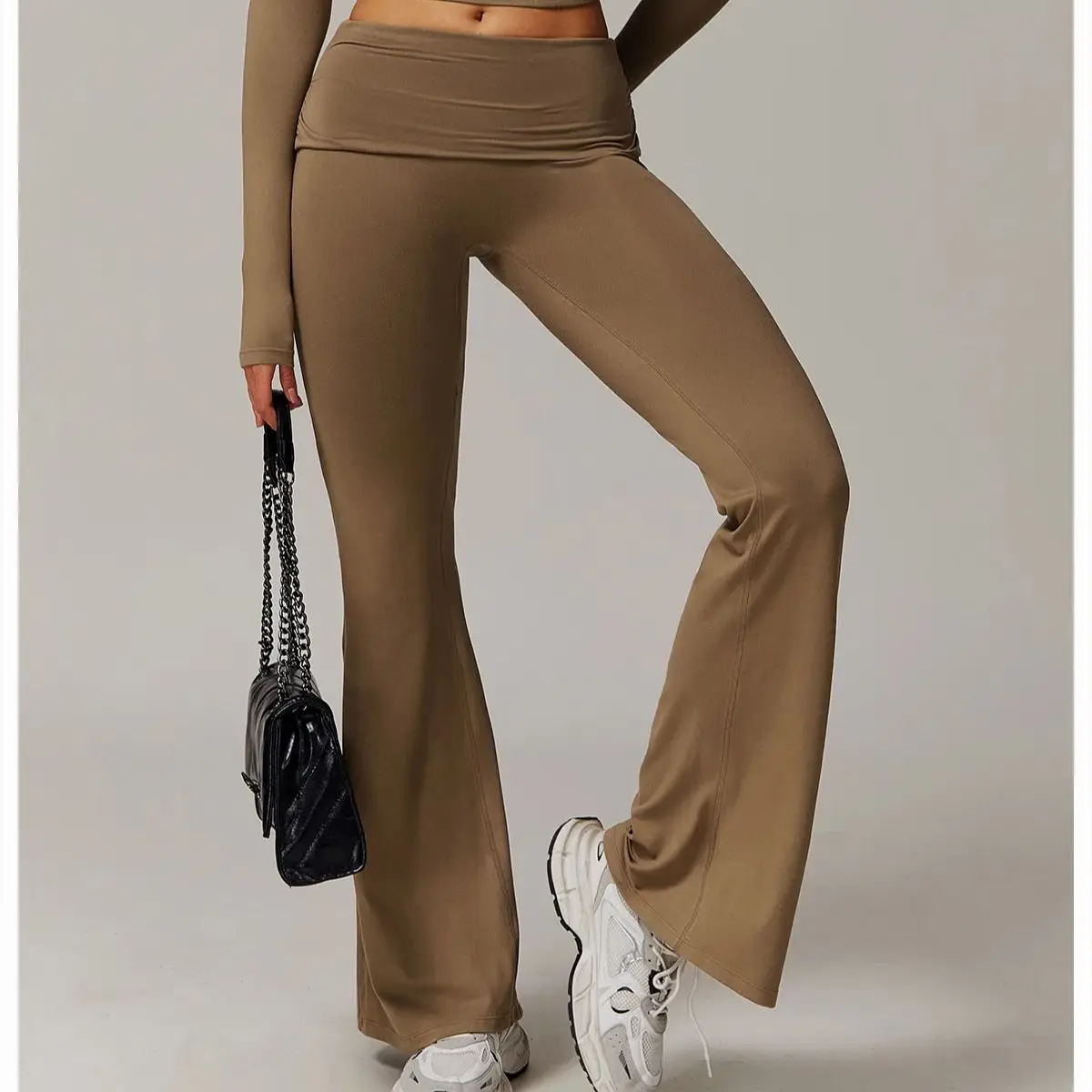 

Yoga Pants Bell Bottoms Women's High Waist Sport Pants Gym Fitness Leggings Women Running Tight Flared Pant Latin Dance Trousers