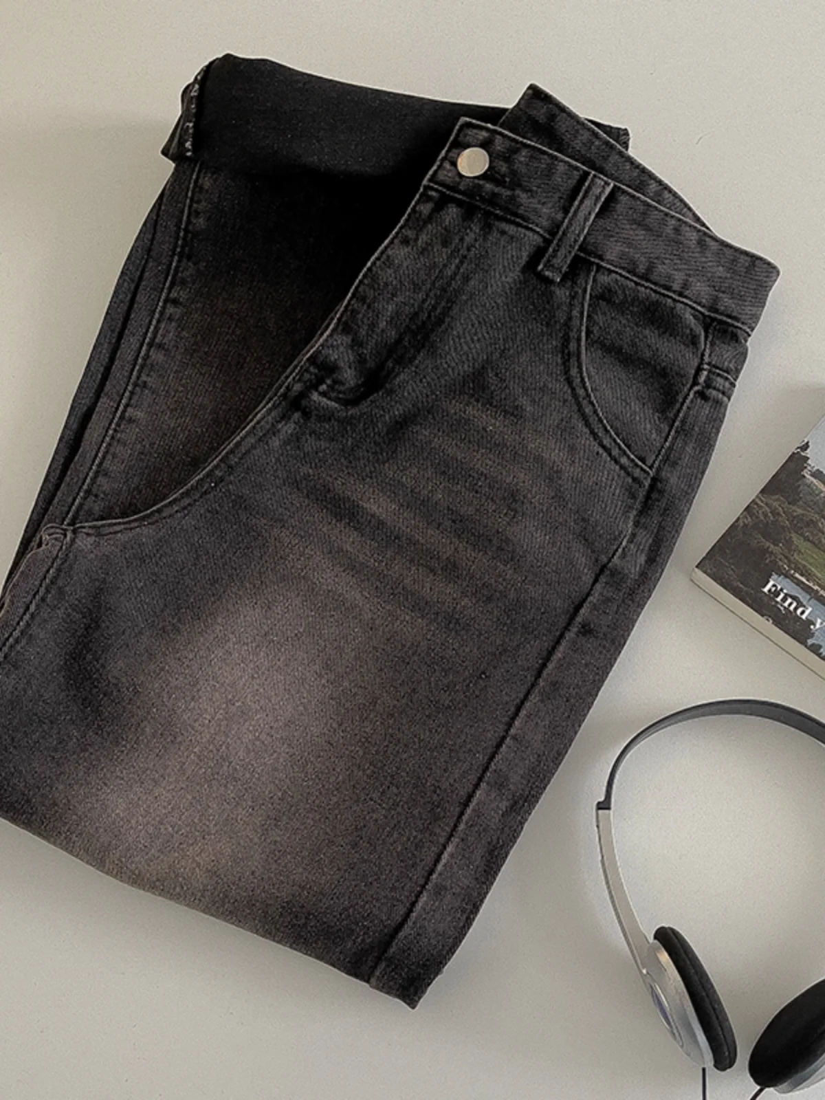 

e ey Men's Jeans Loose Straight Leg Casual Trousers American Retro Sle Spring New Faion Brand Loose Wide Leg Pants