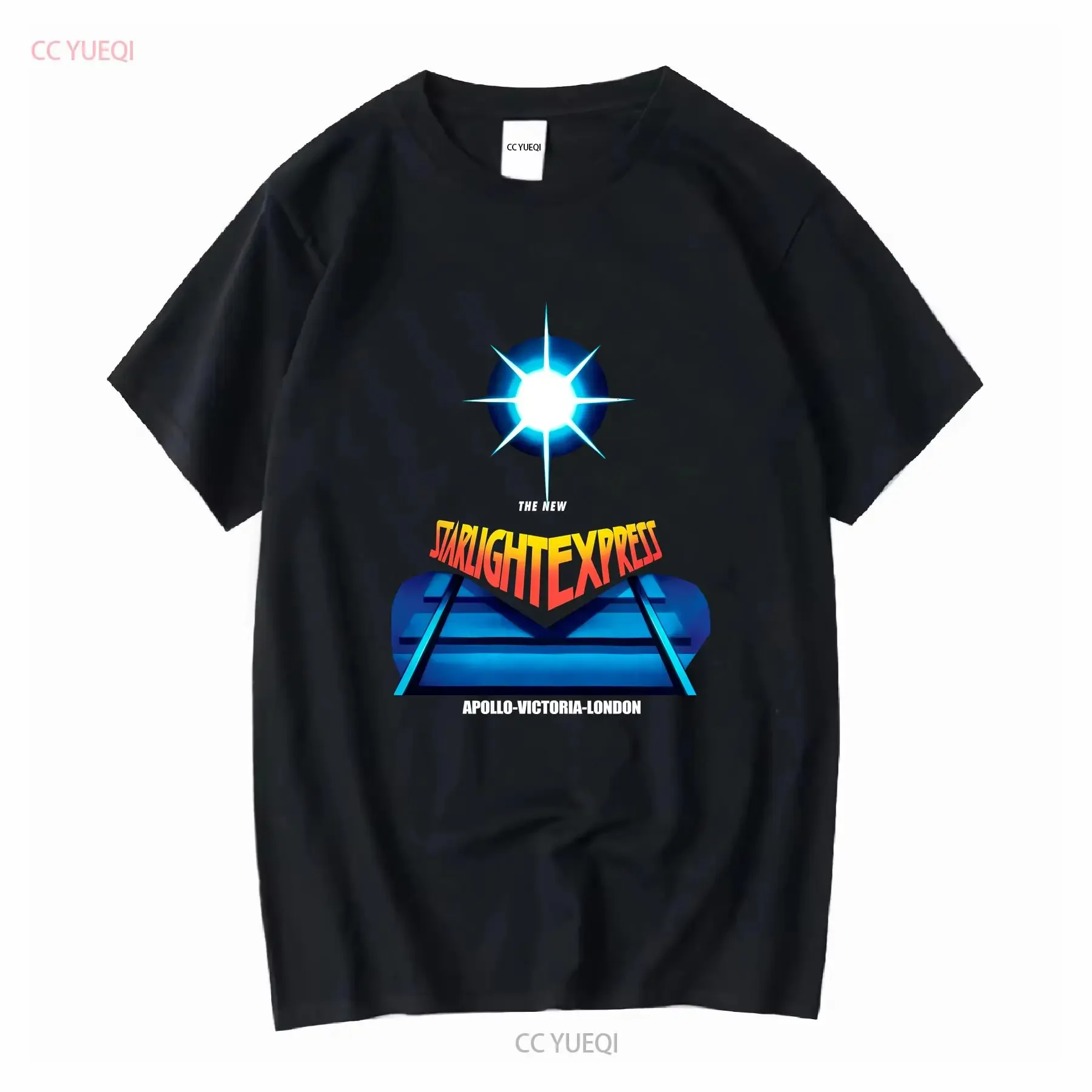VINTAGE 1984 starlight express graphic T Shirt black XL VGC long or short sleeves vintage Washed Stretched Slightly Casual