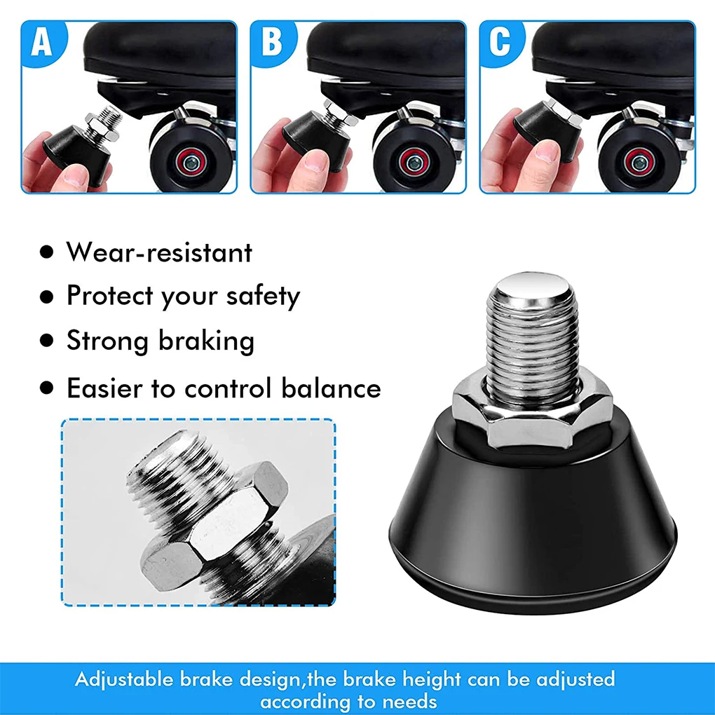 2 個パックスケートつま先フロントストップ調整可能なローラーストッパーブロッカースケートトレーニング安全ブロックパーツアクセサリー