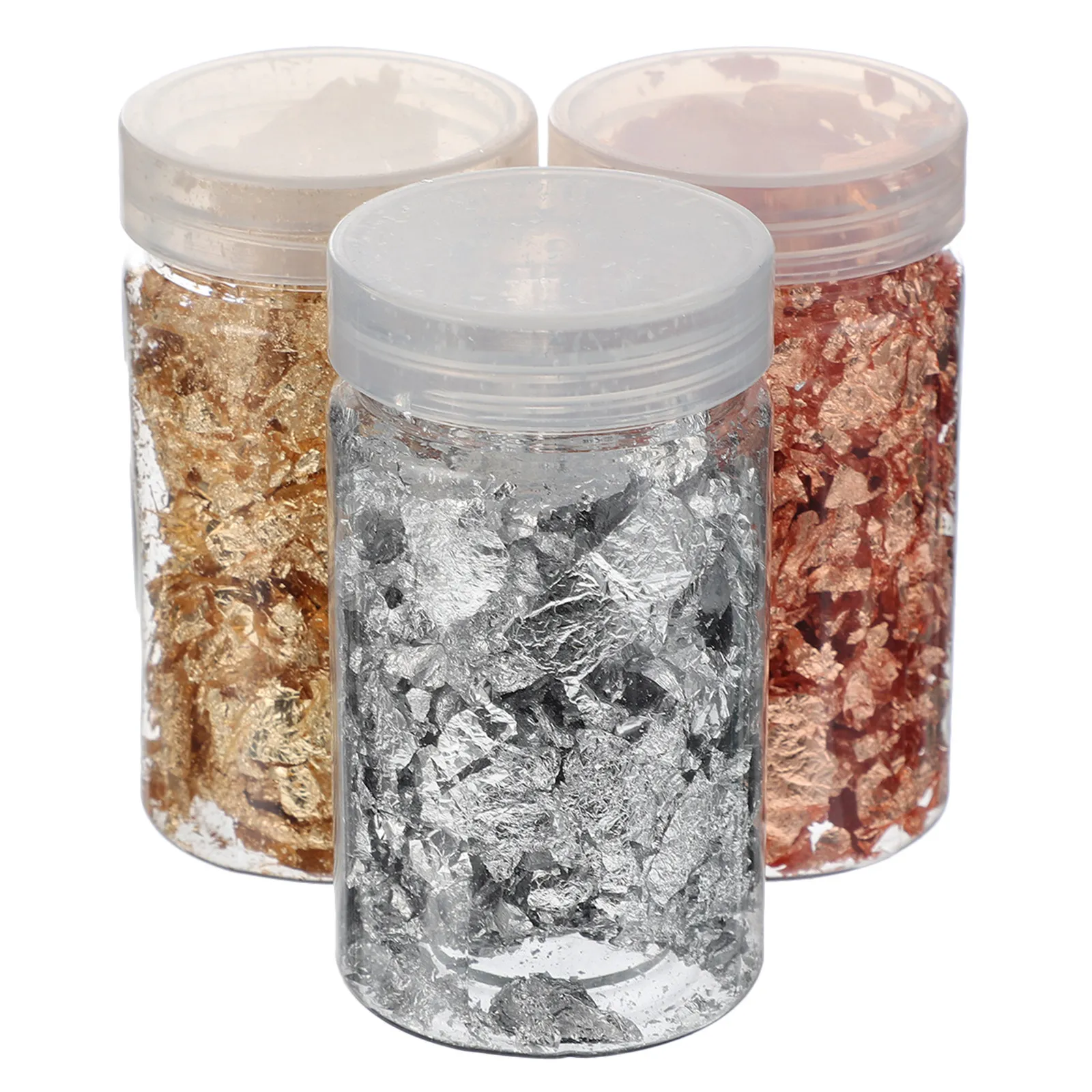 3 Jars Gilding Flakes Assorted Colors Metallic Nail Art Decoration for Resin Jewelry Making Festival Party Manicure Accessories