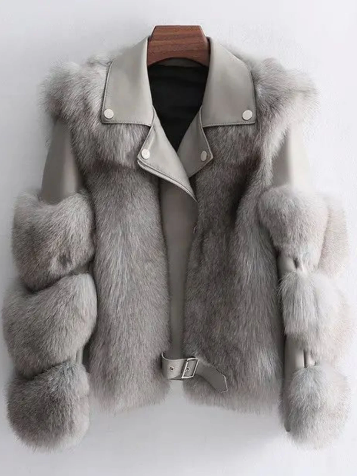 

Casual ort Furry Long Sve Jaet Street Sle Loose Fit Regular Thin Pure Color ort Coat for Women