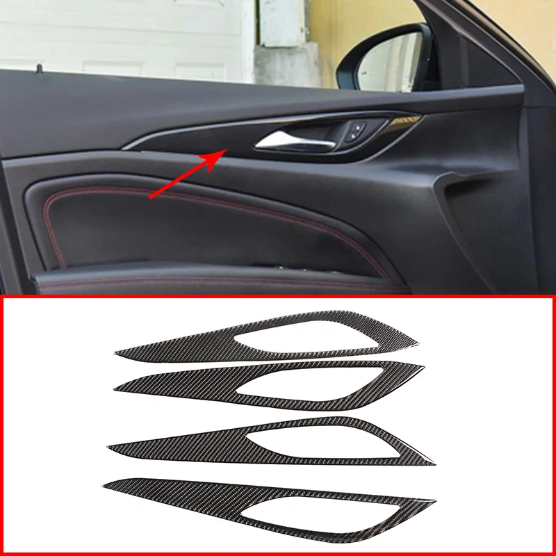 Car Accessories Interior Inner Door Trim Strips Real Carbon Fiber (Soft) For Buick New Regal 2017-2020  4 Piece Set