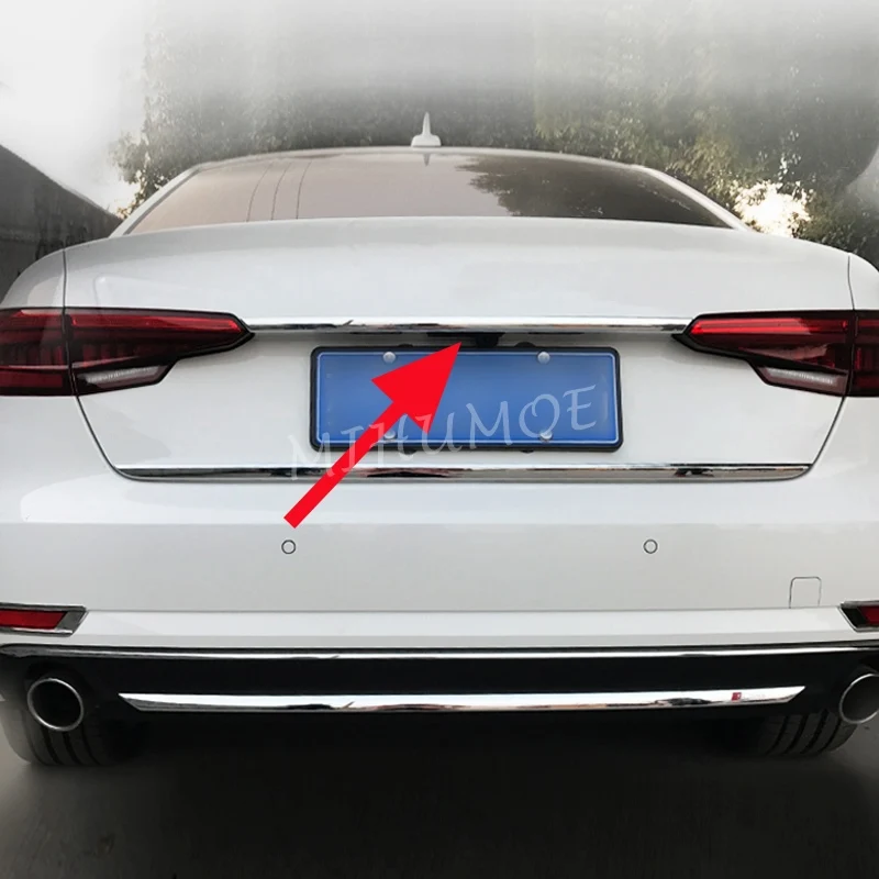 

Накладка на заднюю дверь багажника для Audi A4 B9 Sedan 2016+ из нержавеющей стали, декоративная отделка багажного отсека