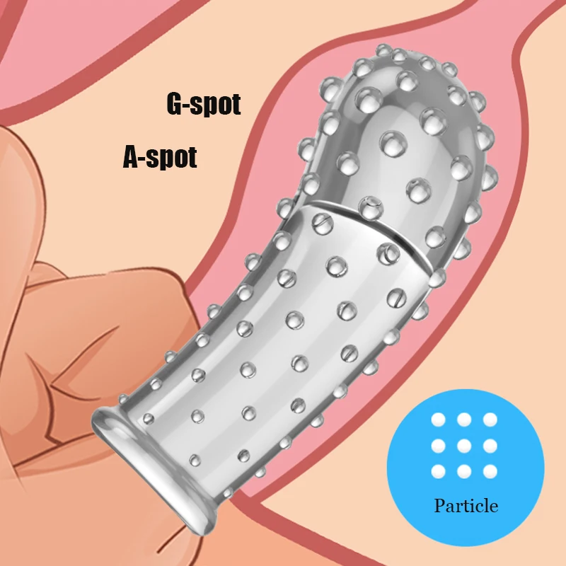 Reusable Finger Sleeve Condom With Spike Dotted Condoms For Men Sex Tools Vagina Stimulation Delay Ejaculation Sex Toys Shop