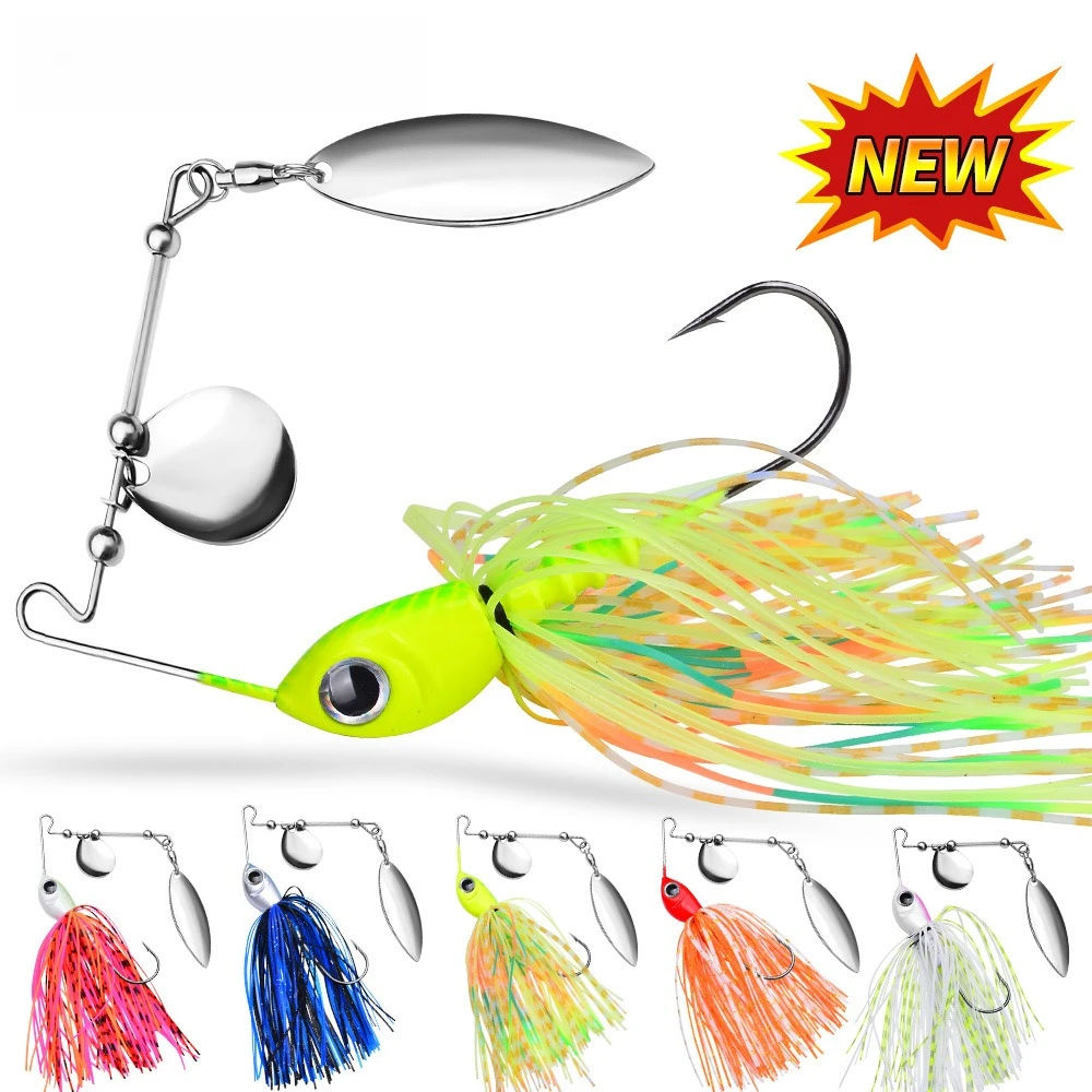 

1PC 14g 18g Buzzbait Fishing Lure Sequins Bait Spinner Wire Bait Weedless Spinnerbait Wobbler For Bass Pike Walleye Fish