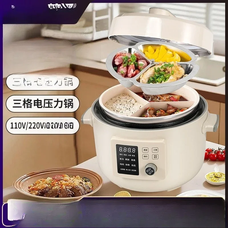 2025 new 5-liter computer electric pressure cooker source factory straight P01 large-capacity three-grid liner