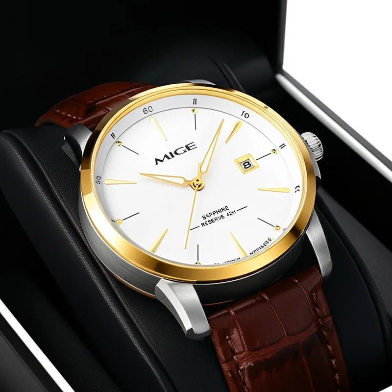 

MIGE Original MIYOTA Men's Watches Mechanical Automatic Watch Waterproof Luxury Luminous Calendar Wristwatch Stainless Steel