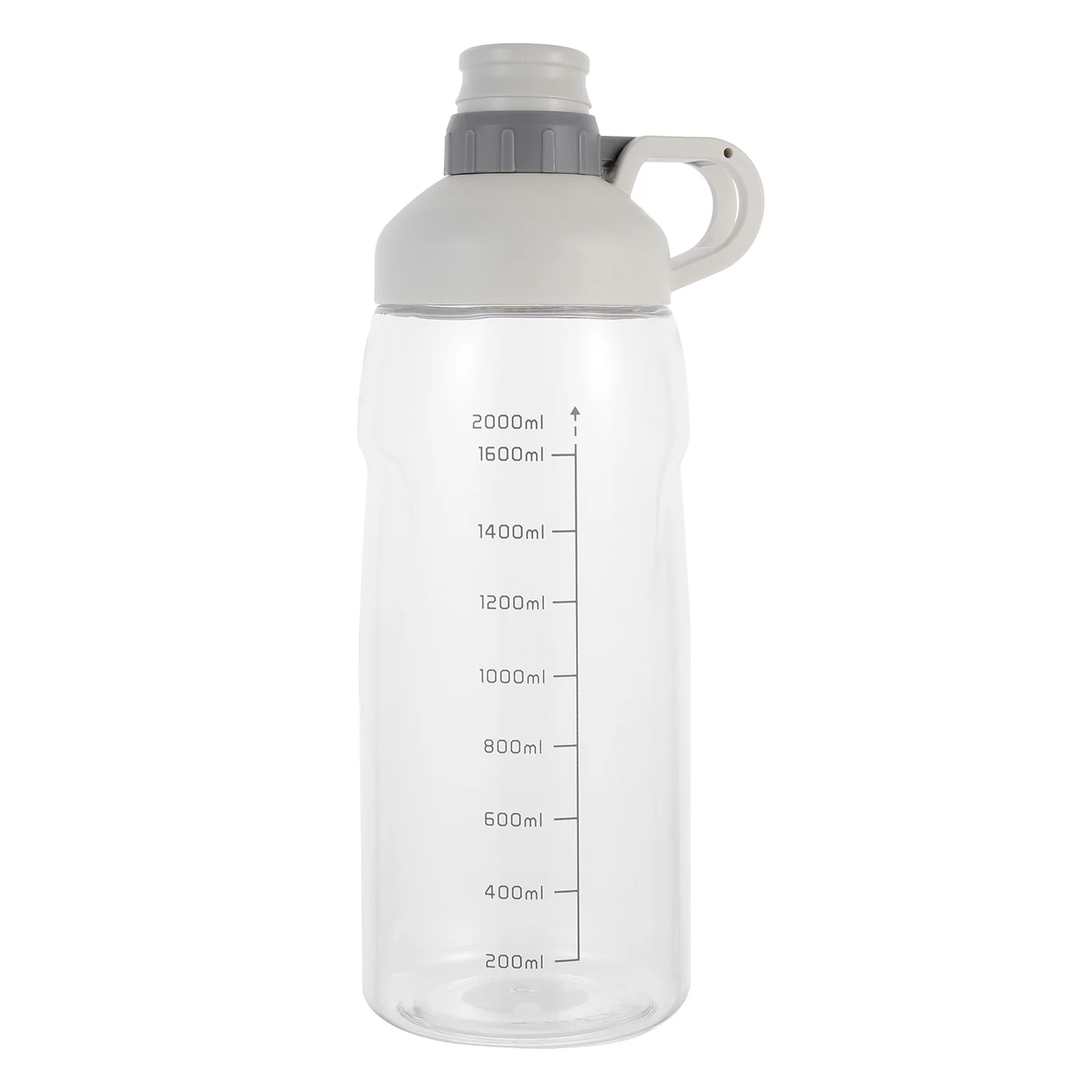 1 قطعة زجاجة مياه رياضية خارجية 2000 مللي سعة كبيرة إبريق اللياقة البدنية المحمولة مع مقياس القياس للشرب في صالة الألعاب الرياضية المدرسية #4