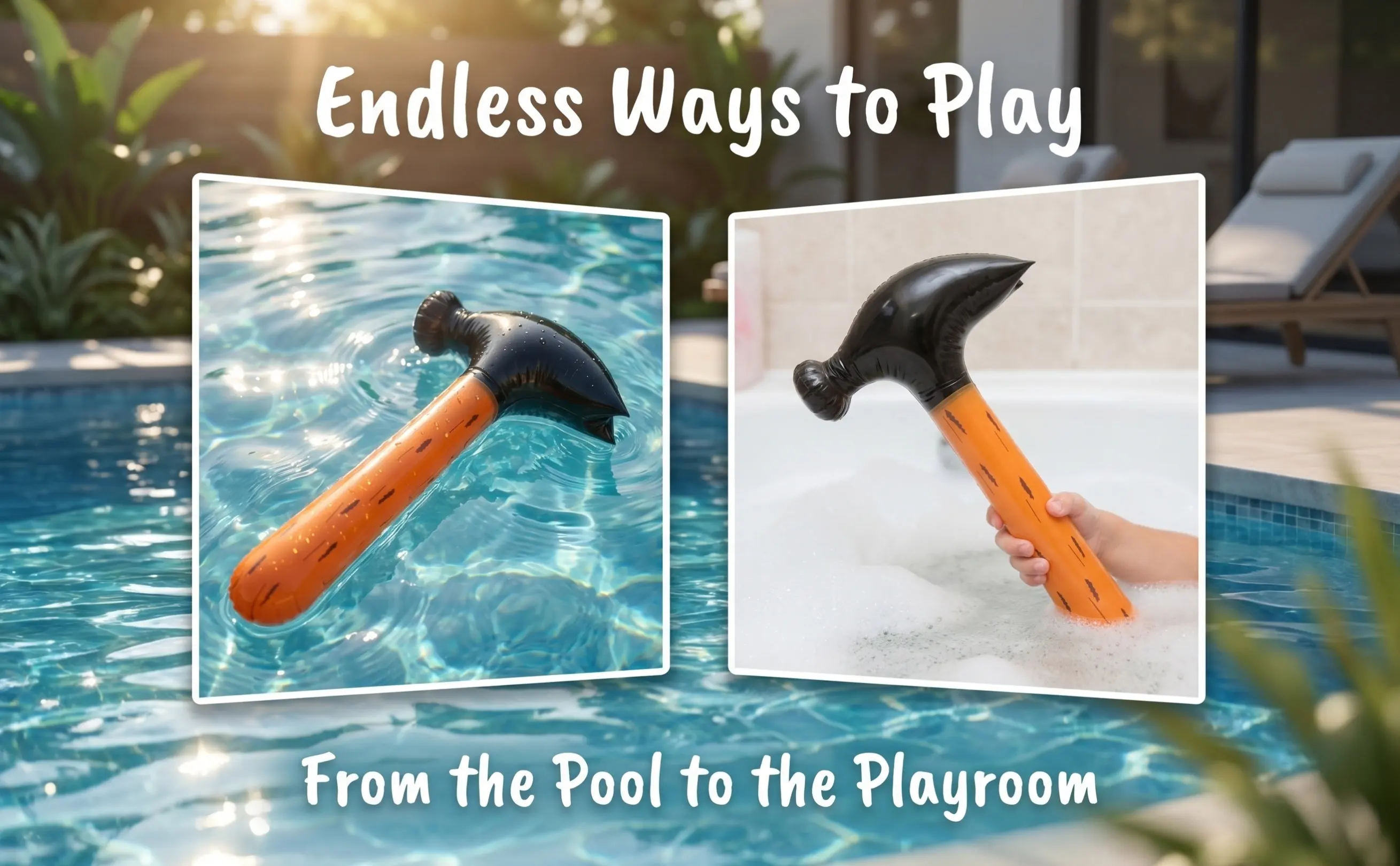 2pcs Inflatable Hammer Toy for Kids – Pool Party Favors, Cosplay Props, Birthday Gifts & Party Decor