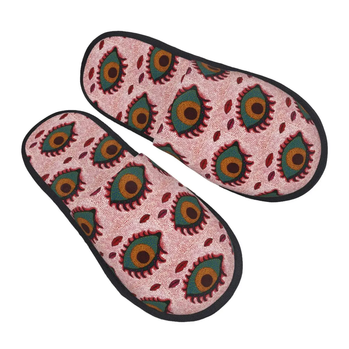 Custom K-Kusama Yayoi Memory Foam Slippers Women Cozy Warm Abstract Art House Slippers