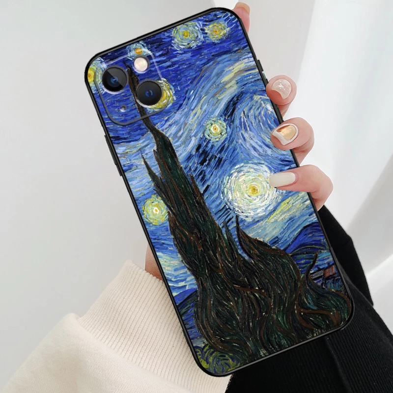 Van Gogh Starry Sky Case For iPhone 12 11 13 14 15 16 Pro Max Mini Cover For iPhone XR X XS Max Plus Phone Case