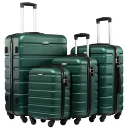 Rollende bagagekoffer Groot formaat Rits op wielen Reiskoffer TSA Handbagage ABS + PC-wachtwoord Handbagage Cabinekoffers