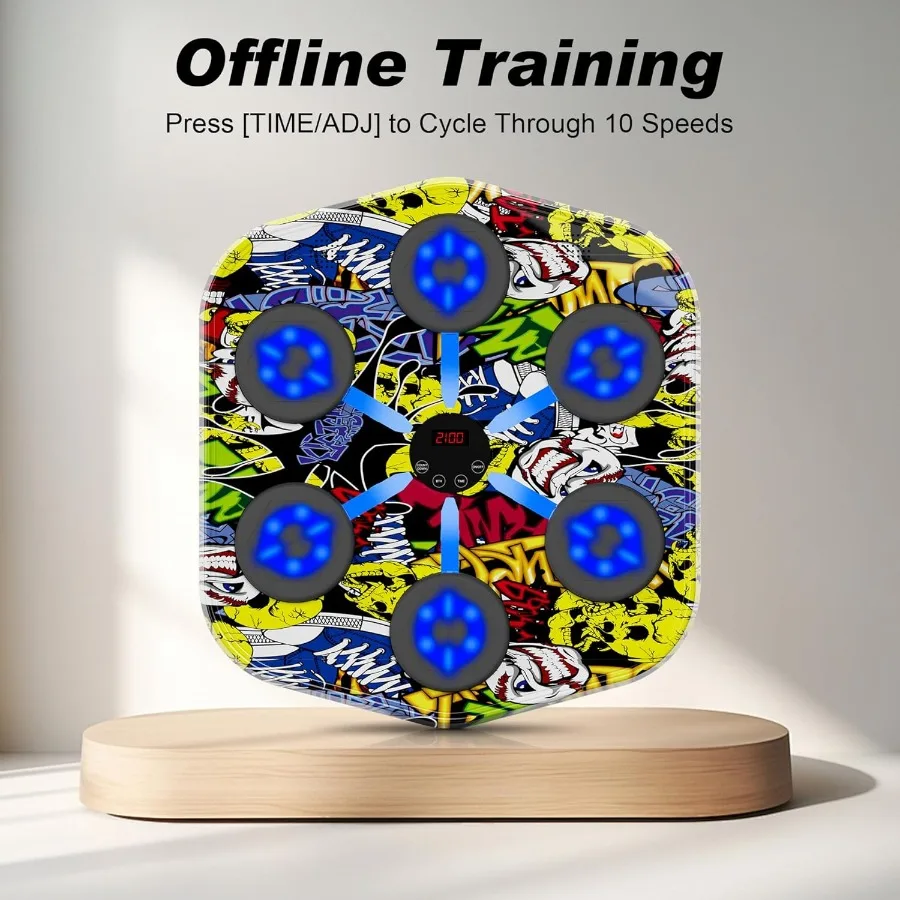 Wall Mounted Music Boxing Machine for Adults and Bluetooth Smart Boxing Trainer with Electronic Target for Home Gym Interactive