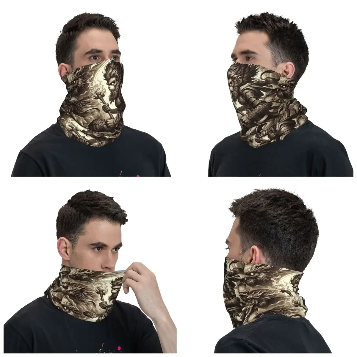 Monkey King Wukong Winter Headband Neck Warmer Men Women Ski Running Tube Scarf Face Bandana Gaiter