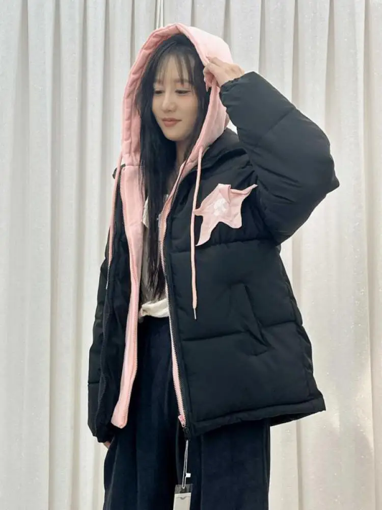 

Women's 2025 Clothing European American Style Fashion Warm Simple And Versatile Long Sleeved Zipper Loose Cotton Jackets