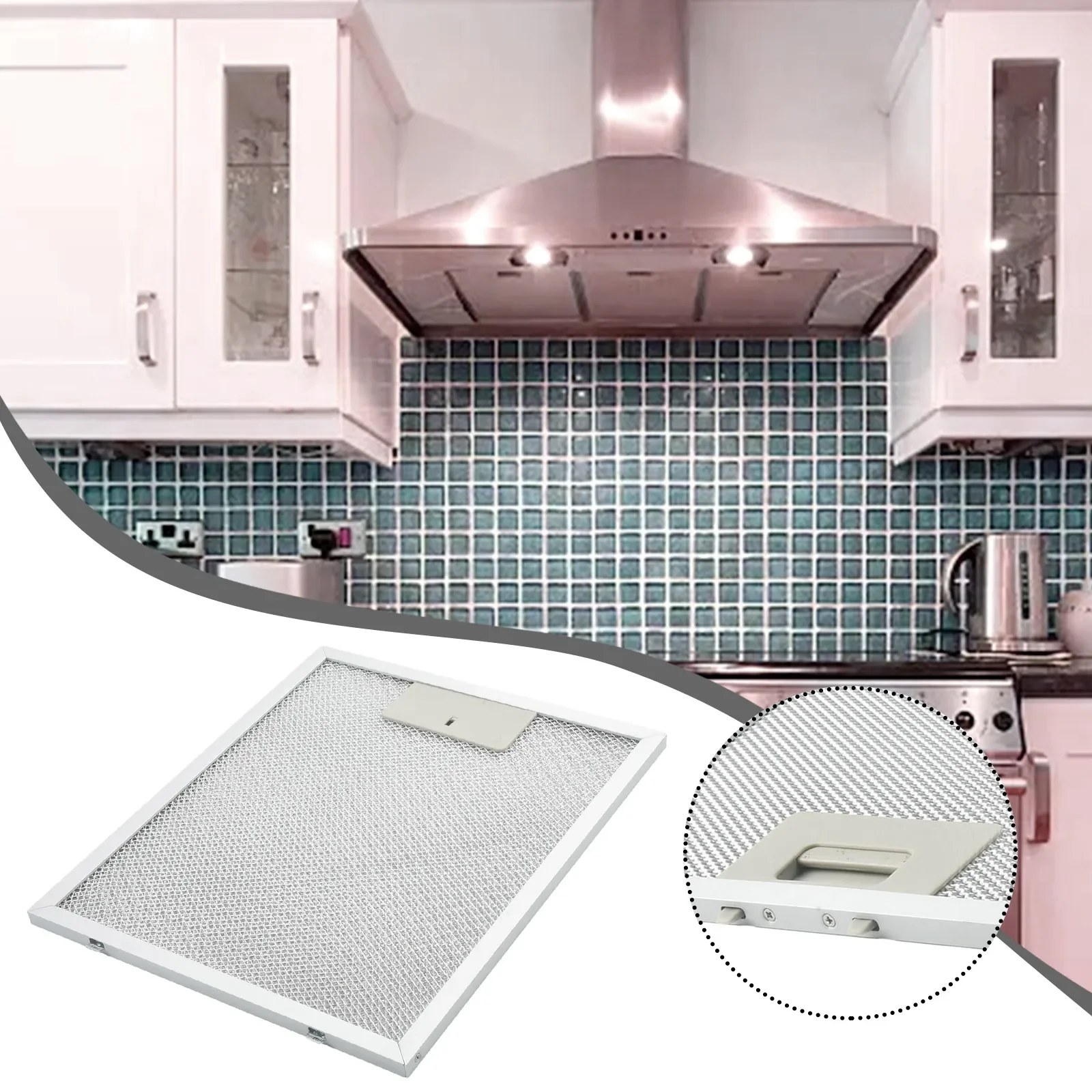 Cooker Hood Grease Filter Silver Stainless Steel Vent Ventilators 290x240mm Indoor Instrument Metal Replacement