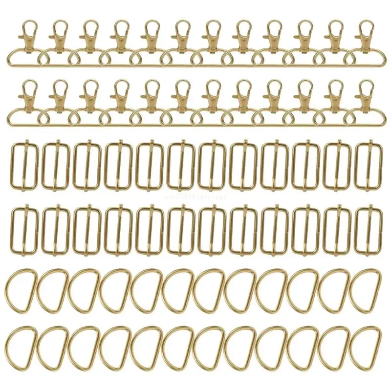 

72 Pieces Swivels Carabiner Keychain Metal Swivels Snaps Hooks D Rings Carabiner Hooks Carabiner Clasp for Craft Handbag