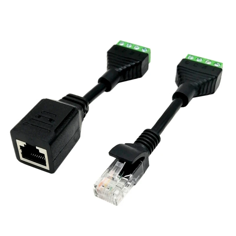 1PCS RJ45 To 4pin Terminal RJ45 Female Terminal Block Crystal Head Terminal Block Pressure-free Crystal Head Net Block End