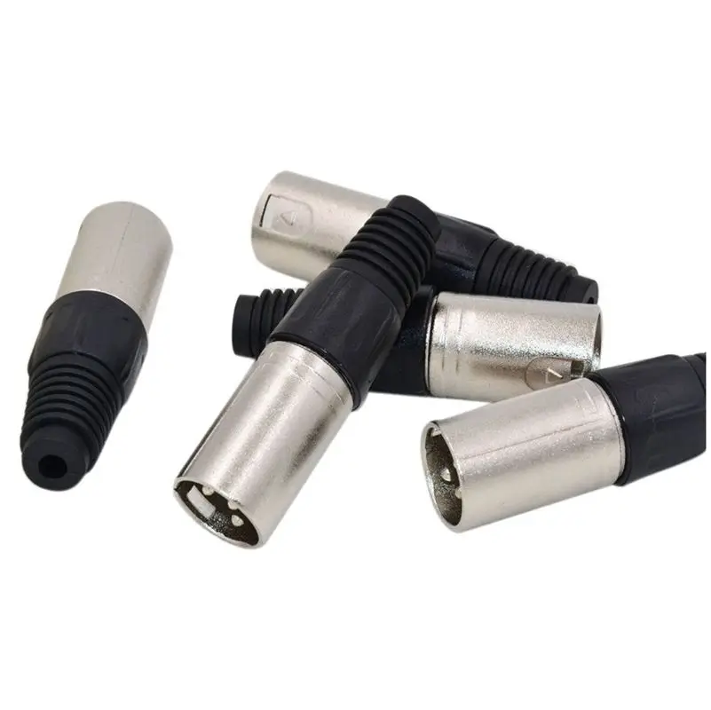 10Pcs 3 Pin XLR Solder Type Connector 5 Male + 5 Female Plug Cable Connector Microphone Audio Socket