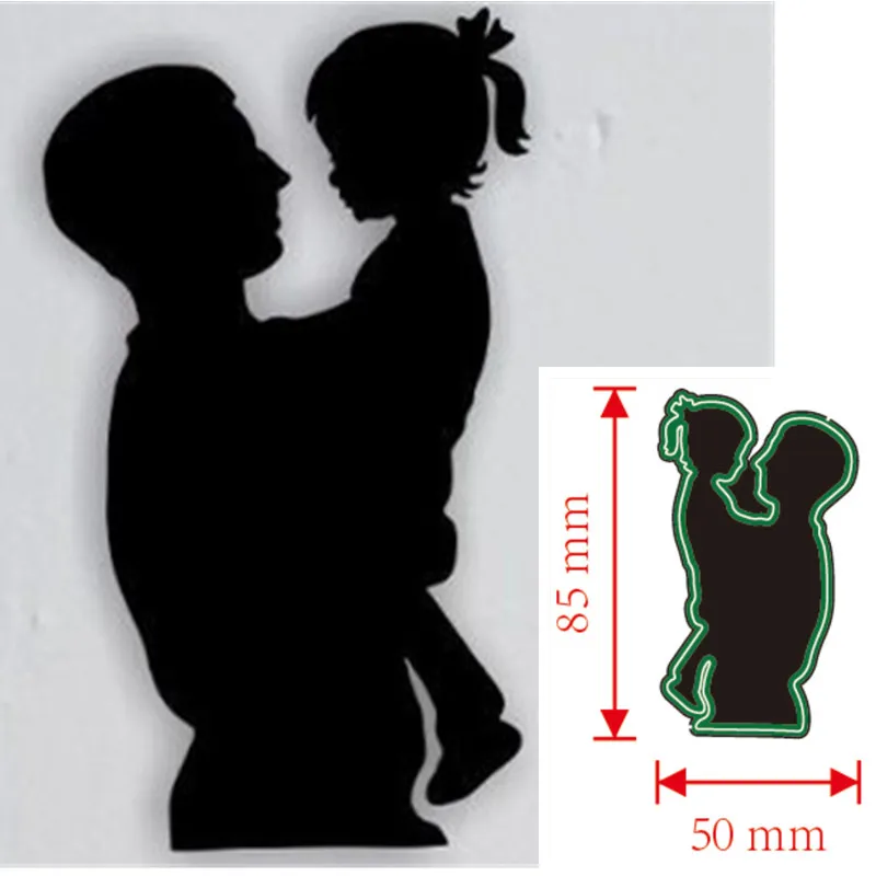 Metal Cutting Dies dad and daughter Decoration Scrapbook Paper Craft Knife Mould Blade Punch Stencils