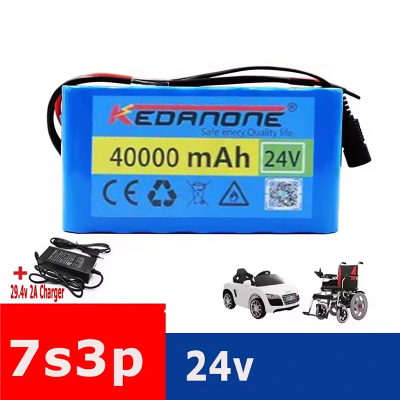 Oryginalna bateria 7S3P 18650 24V 40000mAh, bateria litowa 24V do wózka inwalidzkiego, zabawkowego samochodu, pakiet baterii 7s3p.