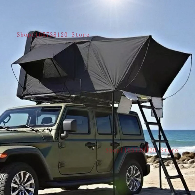 Factory Hot Selling Flip-Over S Plastic Car Roof Tent With No-Setup Vehicle-Mounted Den SUVs Outdoor Camping
