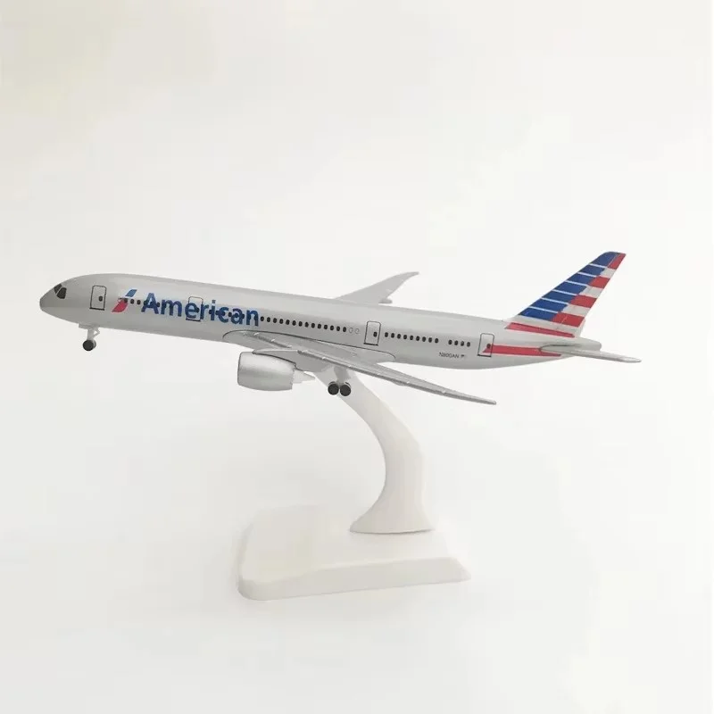 American Airlines 20CM Aircraft Model B787 Airplane Model With Landing Gear Alloy Metal Diecast Toy plane Gift Display