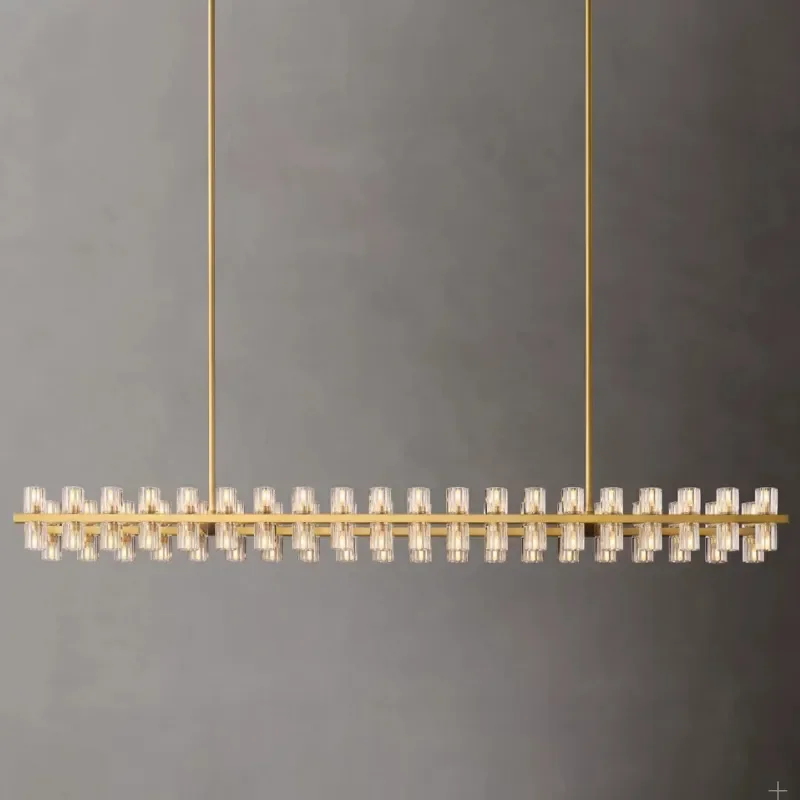 for RH Living Room Chandelier Atmospheric Home Hall Main Light American All Copper Modern Minimalist Guest Dining Room