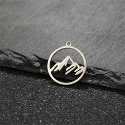 5Pcs/Lot Stainless Steel Mountain Diy Pendant Charms Hand Made Jewelry Diy Bracelet Earrings Wholesale Modern Decoration Trinket