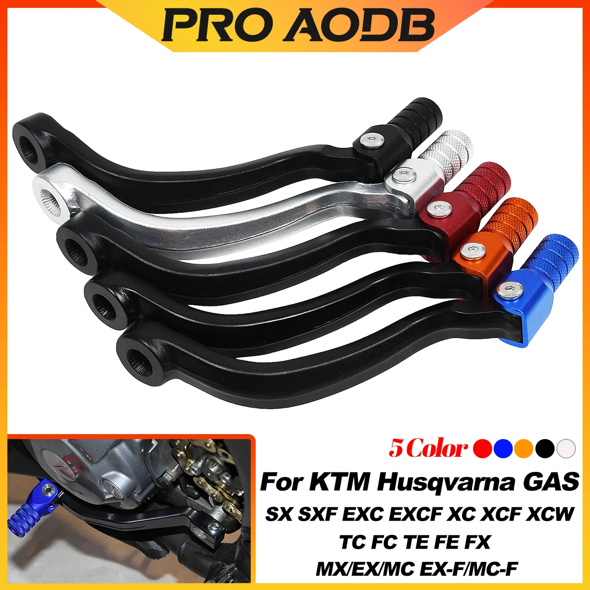 Image of Motorrad CNC Schalthebel für KTM EXC EXCF SX SXF XC XCF XCW für Husqvarna TE TC FE FC FX GasGas EX EC MC 2007-2023