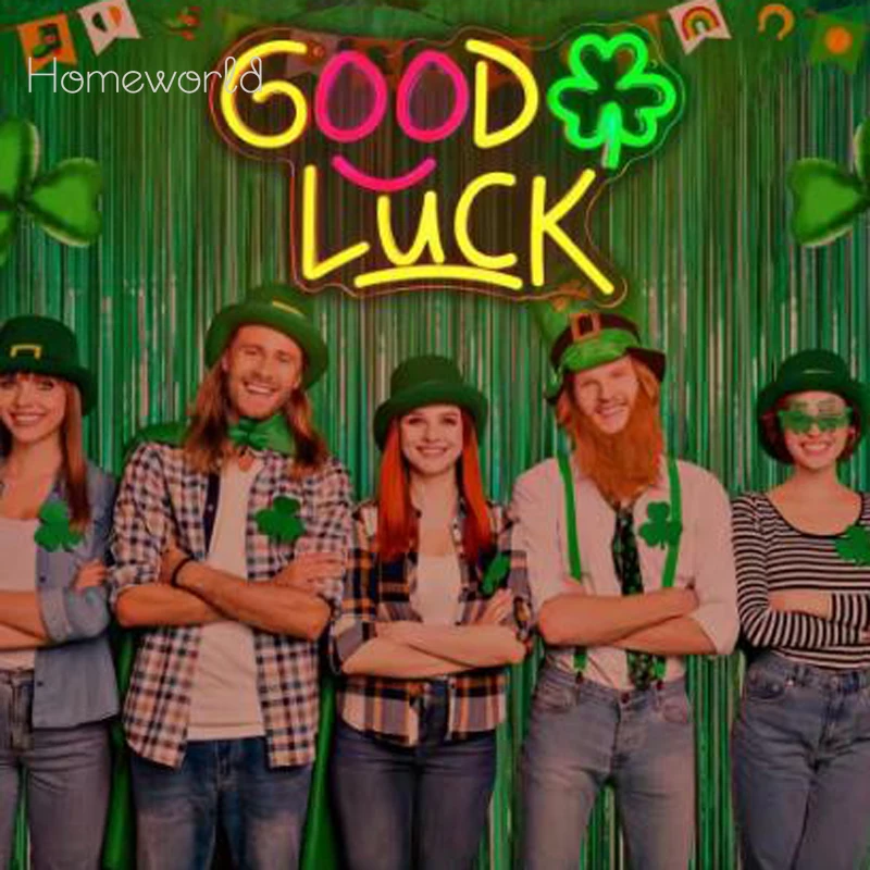 Хорошая неоновая вывеска LUCK милая светодиодная для декора комнаты вечеринки спальни салона настенное искусство клубные подарки Фото №3