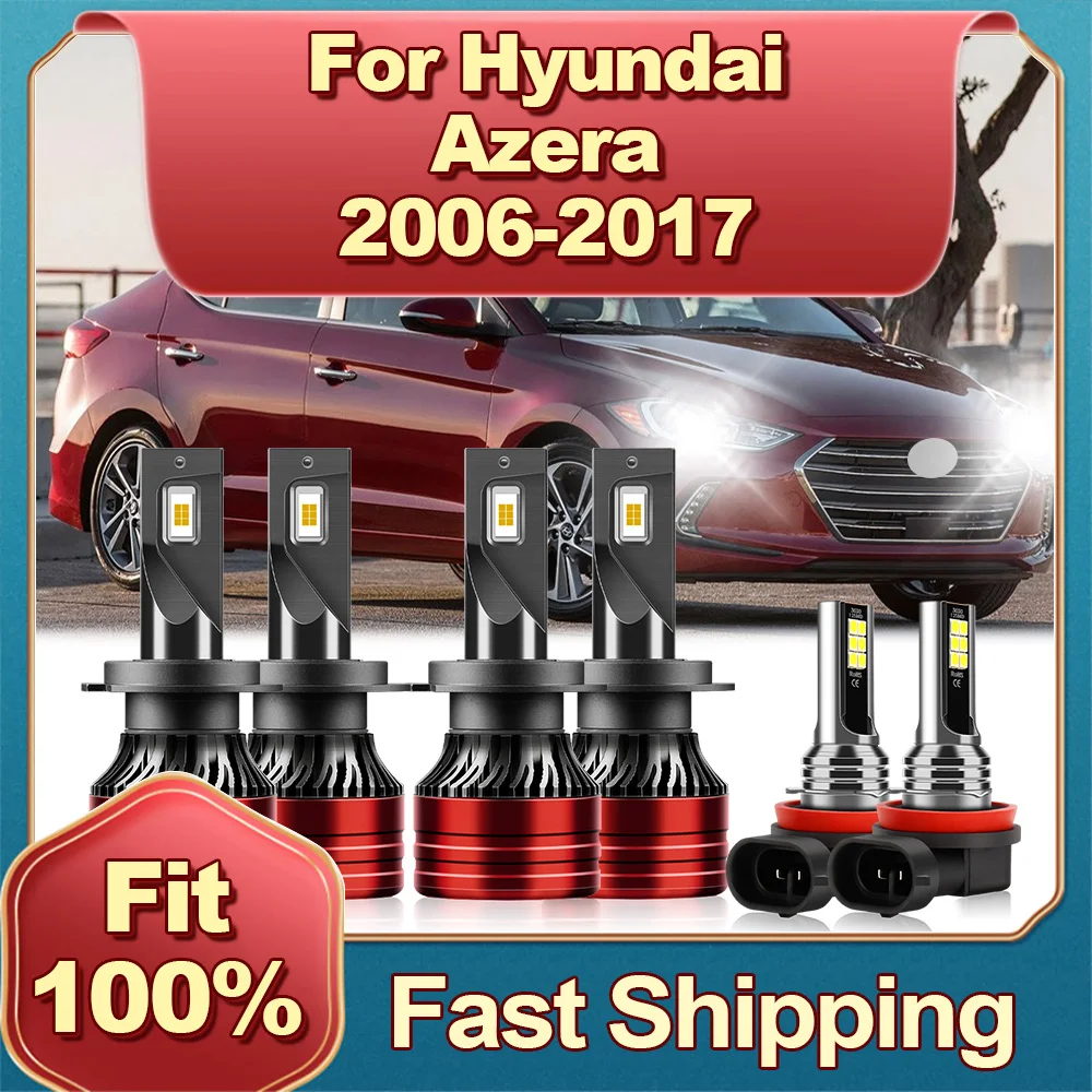 

2/6Pcs Car LED Headlight Bulb Auto Headlamp Fog Light For Hyundai Azera 2006 2007 2008 2009 2010 2011 2012 2013 2014 2015-2017