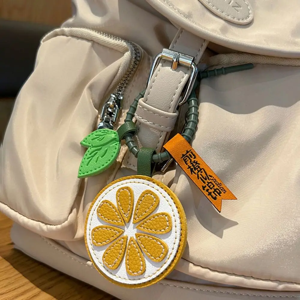 Leather and Silicone Fruit Key Chain Environmentally Friendly Material Various Styles Blessing The Future Keychain Good Meaning