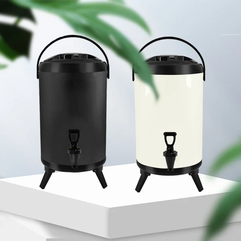 

black, white, high quality insulated milk tea bucket with tap for commercial